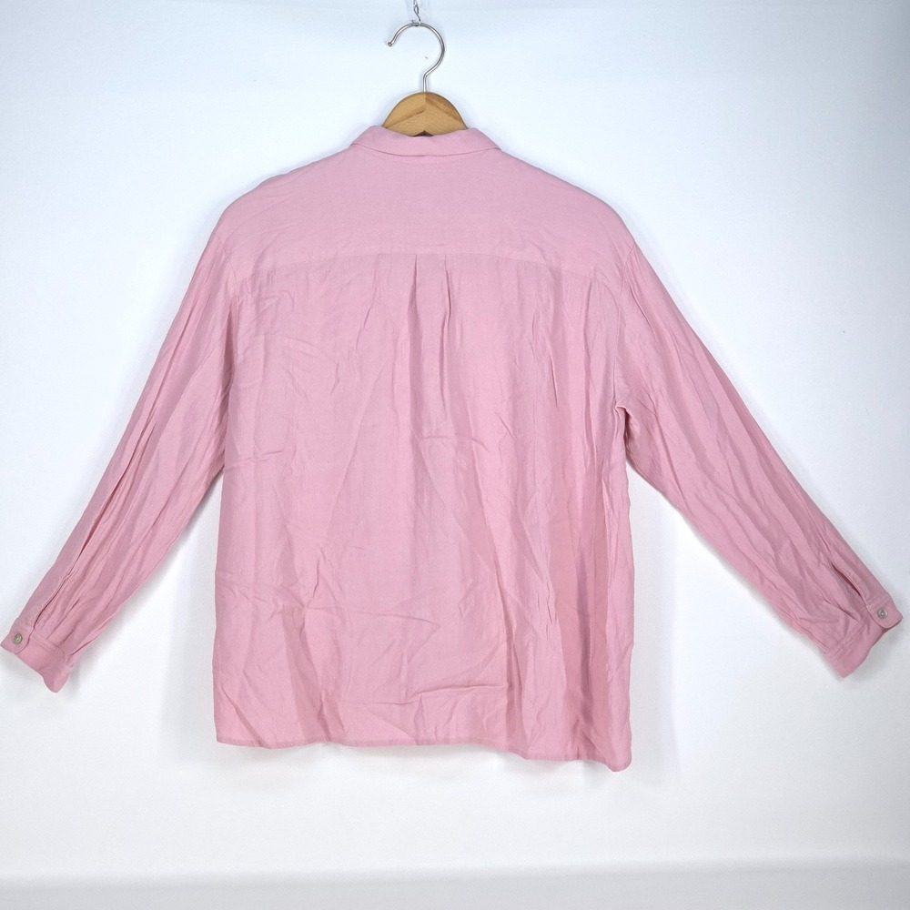 J Jill Button Up Shirt Womens Large‎ Pink Long Sleeve Casual Blouse Normcore - Picture 3 of 16